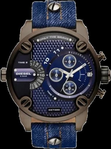 Diesel DZ7320 Little Daddy Men's Watch Brown Case and Blue Denim Strap