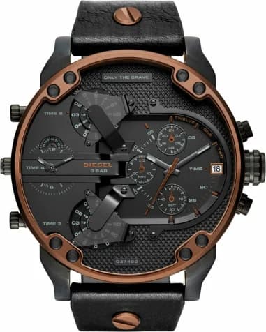 Diesel DZ7400 Mr Daddy 2.0 Black Leather Strap XXL Dial Men's Watch