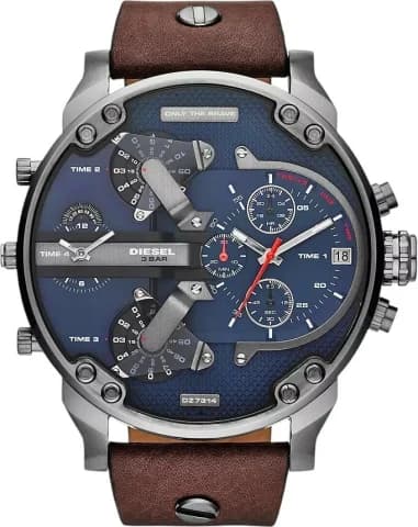 Diesel Mr Daddy 2.0 DZ7314 Brown Leather Blue Dial Men's Watch
