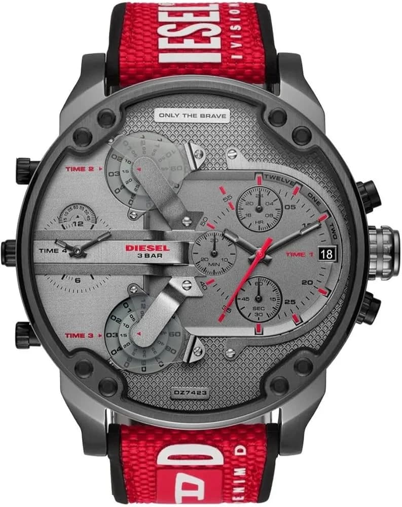 Diesel Mr Daddy 2.0 DZ7423 Chronograph Red Rubber Strap Men's Watch