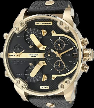Diesel Mr Daddy DZ7371 Men's Watch Black Dial Leather Strap