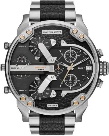 Diesel Mr Daddy DZ7349 Black Men's Watch with Dual Time Zone