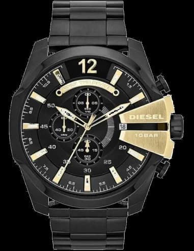Diesel DZ4338 Mega Chief Black Stainless Steel Men's Watch