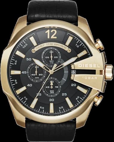 Montre Homme Diesel Mega Chief DZ4344 Bracelet en cuir noir