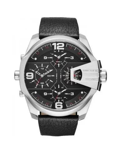 Diesel DZ7376 Uber Chief XXL Black Leather Strap Men's Watch