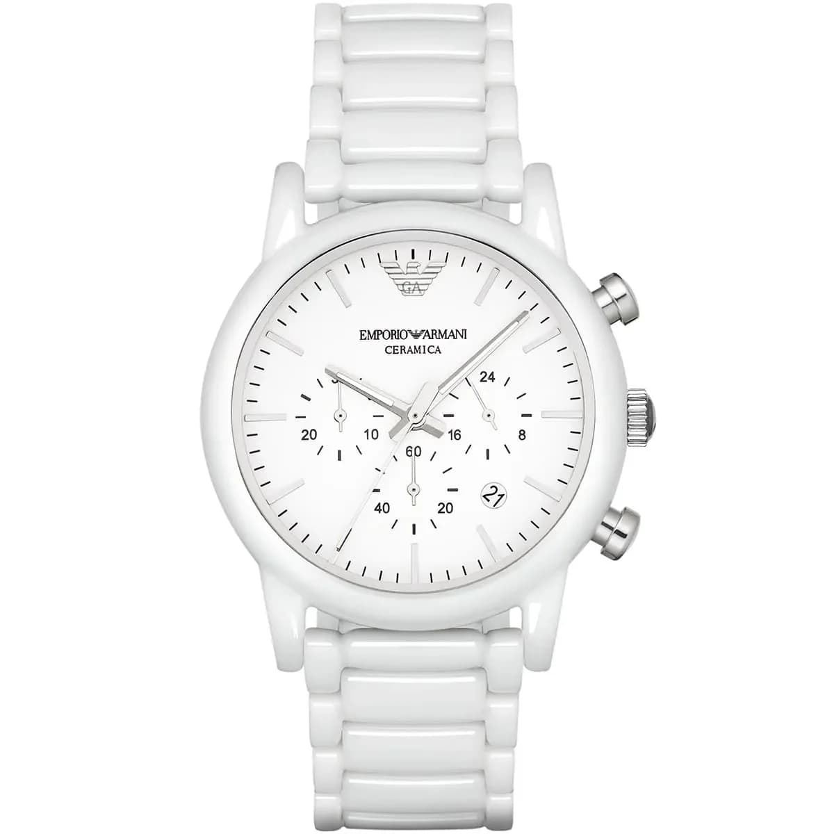 Emporio Armani AR1499 Luigi White Ceramic Men's Chronograph Watch
