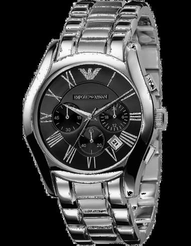 Montre Emporio Armani AR0673 en Acier Inoxydable avec Cadran Noir