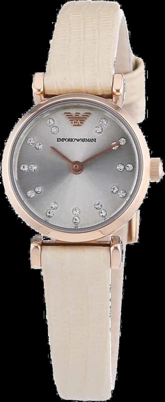 Emporio Armani AR1687 Small Size Beige Leather Strap Women's Watch