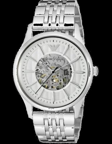 Montre Emporio Armani AR1945 Meccanico Cadran Squelette Argent