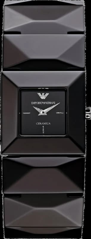 Montre Femme Emporio Armani Ceramica AR1437 Bracelet noir maillons larges