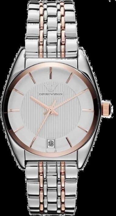 Montre Femme Emporio Armani Classic AR1630 Bracelet en acier argenté et or rose