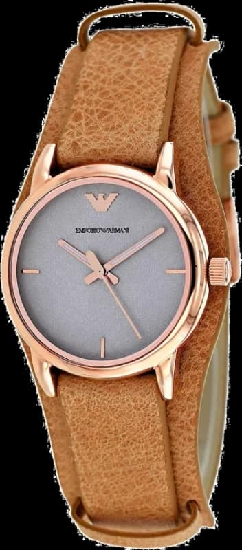 Montre Femme Emporio Armani Classic AR1835 bracelet en cuir couleur sable