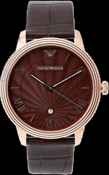 Montre Homme Emporio Armani AR1613 Bracelet Cuir Noir Cadran Noir