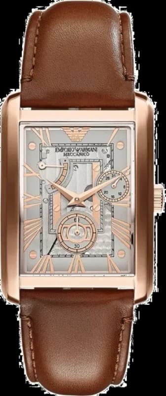 Montre Homme Emporio Armani Meccanico AR4247 Bracelet brun en cuir