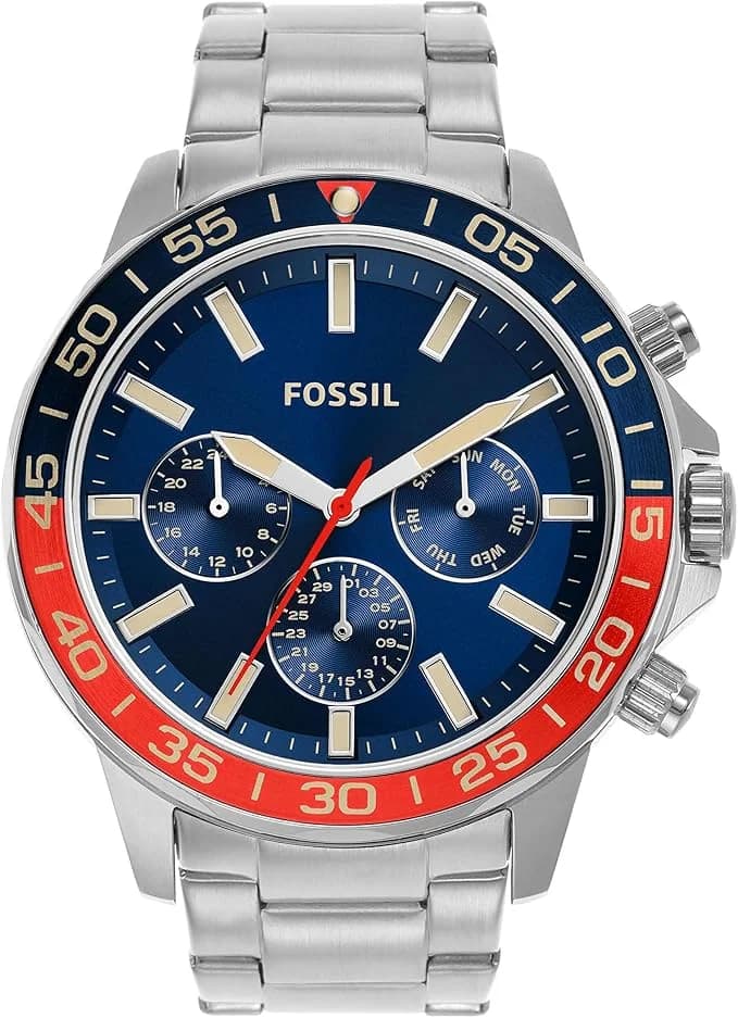 Fossil Bannon BQ2771 Blue Dial Stainless Steel Men's Watch