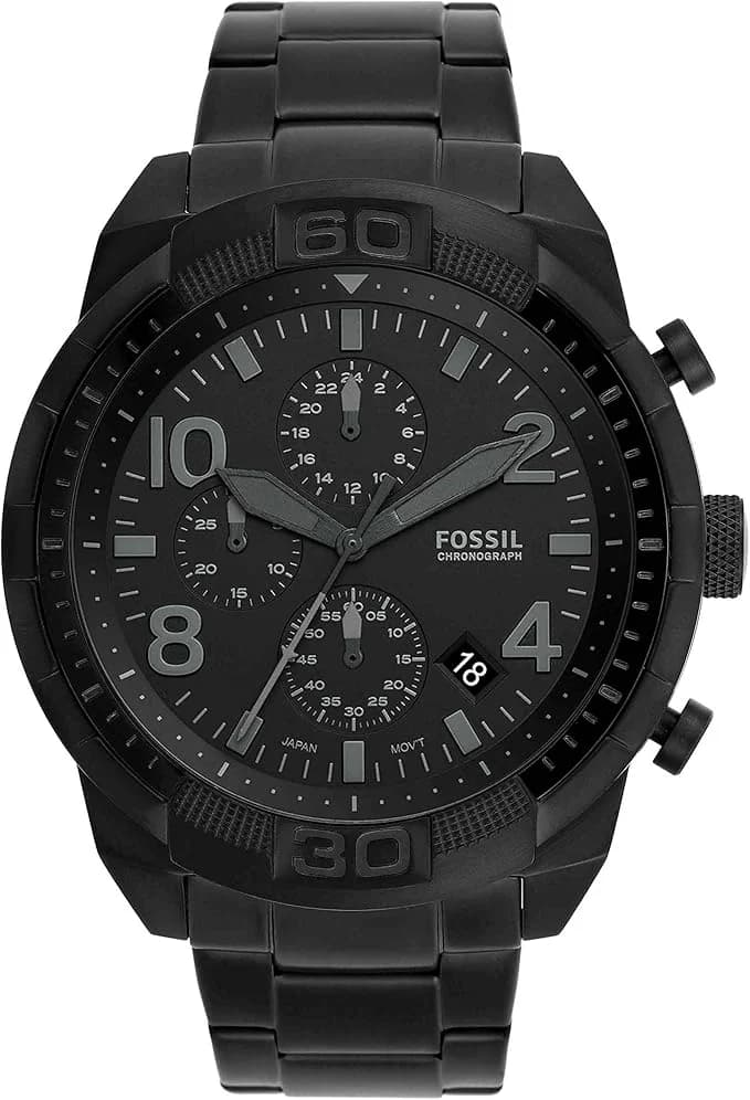 Fossil Bronson FS5712 Men's Watch with Black Leather Strap