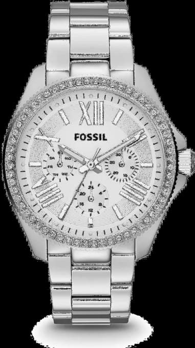 Montre Femme Fossil AM4481 Argentée avec Strass et Bracelet Acier