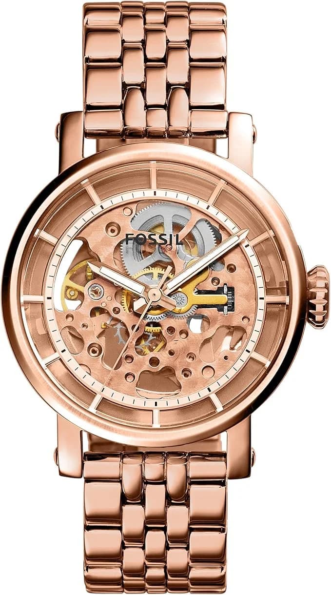 Fossil Original Boyfriend ME3065 Skeleton Rose Gold Steel Women's Watch