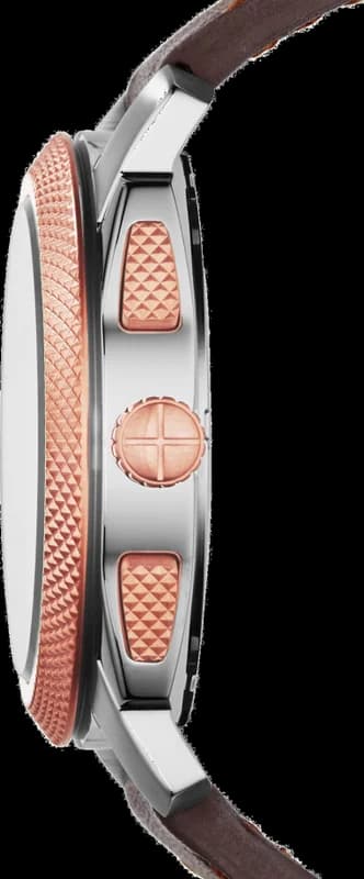 Montre Homme Fossil Machine FS5040 Bracelet brun foncé cuir lisse