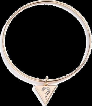 Bracelet Guess en acier or doré avec plaque triangle logo