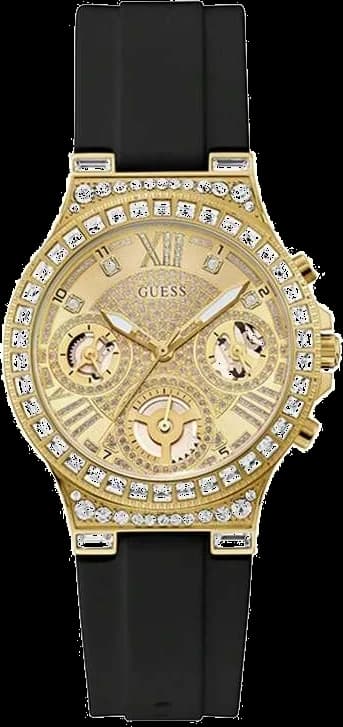 Montre Femme Guess Moonlight GW0257L1G bracelet silicone noir cadran multifonction