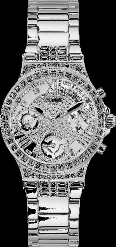 Montre Femme Guess Moonlight GW0320L1 bracelet argent en acier boitier orné de strass