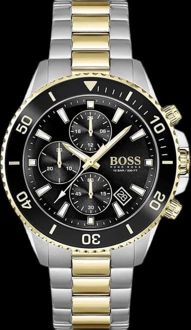 Hugo Boss 1513908 Admiral Chronograph Two-Tone Black Dial Men's Watch