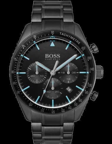 Montre Homme Hugo Boss Trophy Black 1513675 chronographe noir en acier inoxydable