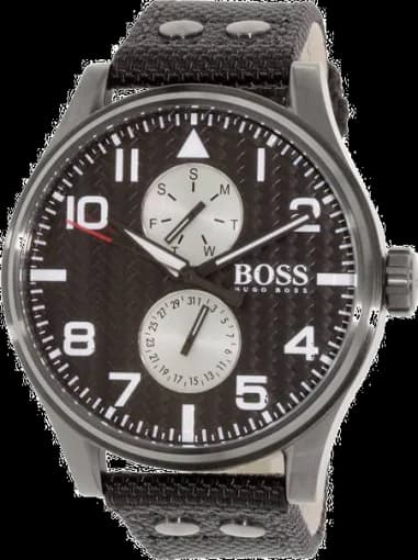 Montre Hugo Boss 1513086 Aeroliner MAXX Boîtier Bleu 50mm et Bracelet Cuir