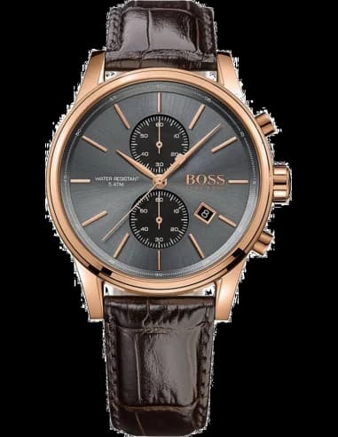 Montre Hugo Boss 1513281 Bracelet Cuir Marron et Cadran Ardoise