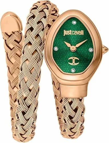 Just Cavalli JC1L264M0045 Stainless Steel Rose Gold and Green Dial Watch