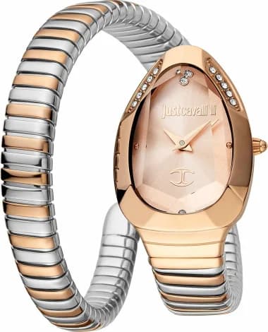 Montre Just Cavalli Signature Snake JC1L208M0075 bracelet bicolore cadran or rose