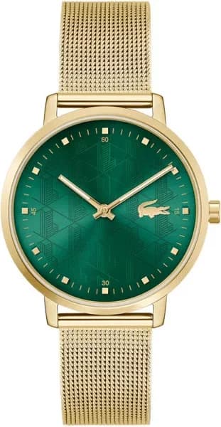 Lacoste Crocorigin 2001356 Women's Watch Green Dial Gold Steel Bracelet
