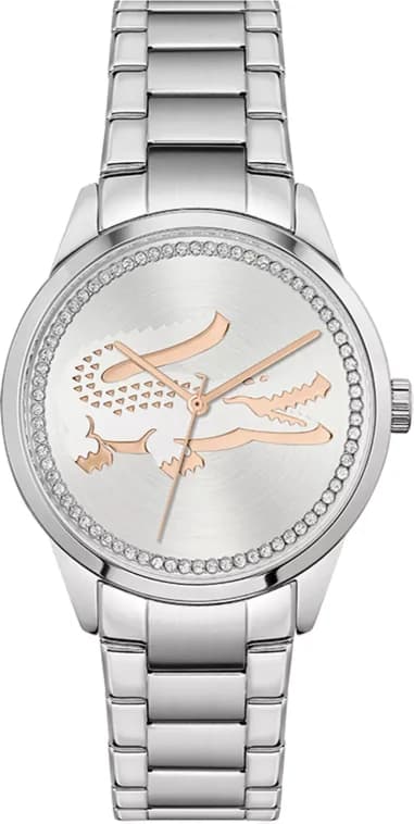 Lacoste 2001189 Ladycroc Silver Stainless Steel Bracelet Rhinestone Dial Women's Watch