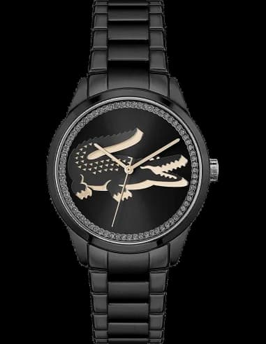 Lacoste Ladycroc 2001192 Black Stainless Steel Bracelet Rhinestone Dial Women's Watch