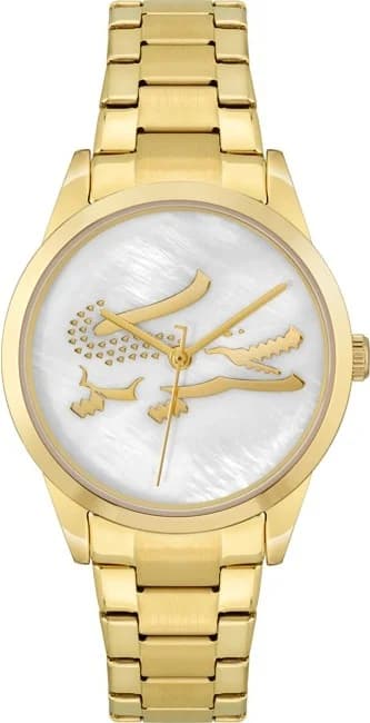 Lacoste Ladycroc 2001216 Gold Stainless Steel Bracelet Mother-of-Pearl Dial Women's Watch