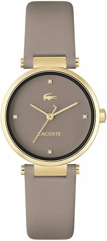 Lacoste 2001334 Grey Taupe Dial Leather Strap Women's Watch