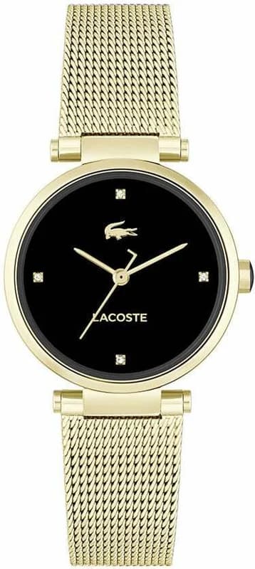 Lacoste 2001336 Gold Milanese Mesh Black Dial Women's Watch