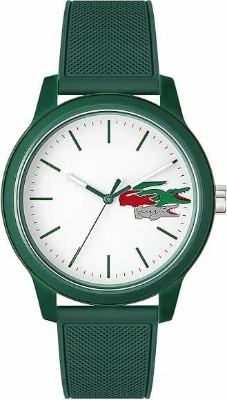 Lacoste 2011135 Green Silicone Strap Men's Watch with White Dial