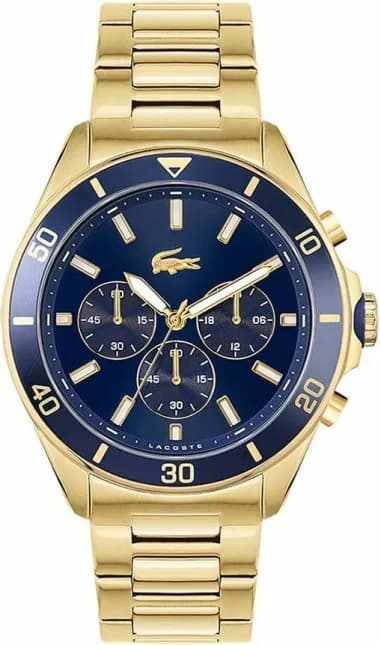 Lacoste 2011151 Tiebreaker Men's Watch in Gold Stainless Steel with Blue Dial