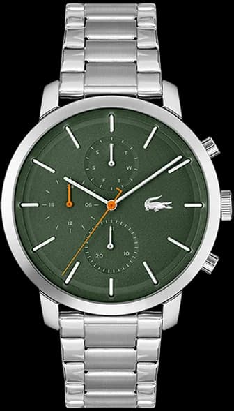 Lacoste 2011178 Replay Stainless Steel Silver Dial Green Men's Watch