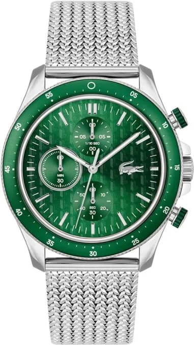 Lacoste 2011255 Neoheritage Green Dial Silver Milanese Mesh Men's Watch