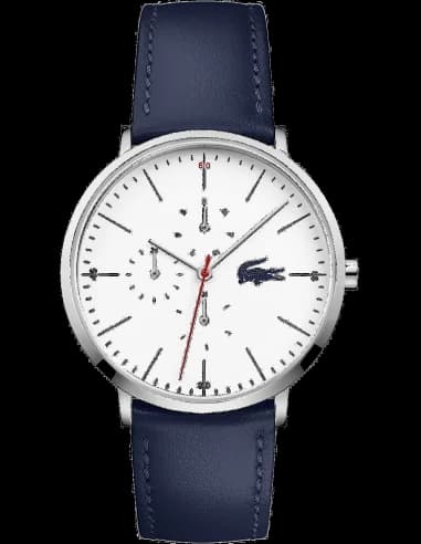 Lacoste 2010975 Blue Leather Strap White Dial Men's Watch