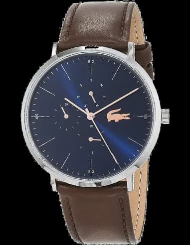 Lacoste 2010976 Silver Stainless Steel and Brown Leather Men's Watch
