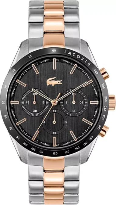 Lacoste 2011112 Two-Tone Stainless Steel Watch with Black Dial and Chronograph