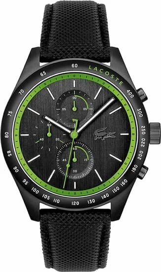Lacoste 2011296 Apex Black Leather Strap Multifunction Men's Watch
