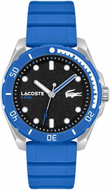 Lacoste Finn 2011285 Blue Rubber Strap Black Dial Men's Watch
