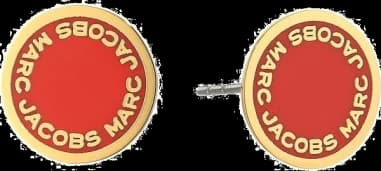 Boucles d'oreilles Marc by Marc Jacobs disque rouge en acier doré