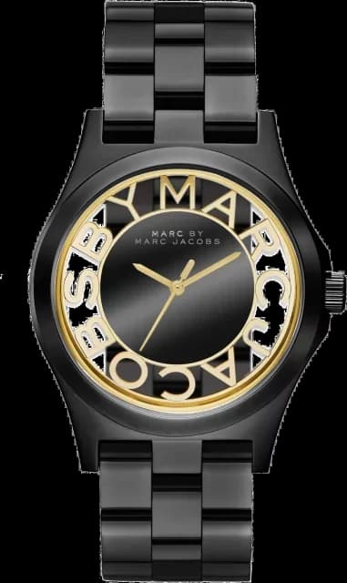 Montre Femme Marc by Marc Jacobs Henry MBM3255 Lettres dorées sur fond transparent