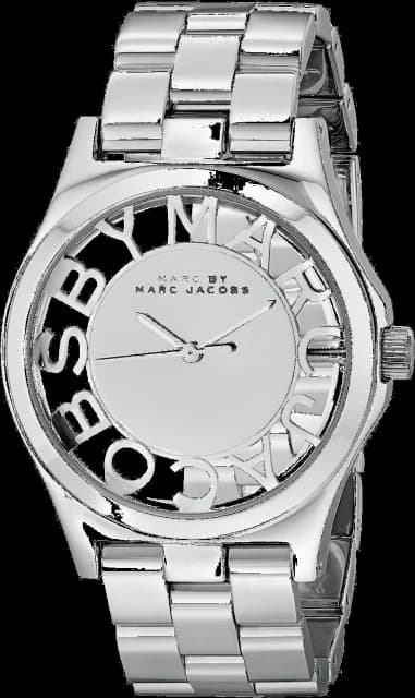 Montre Femme Marc By Marc Jacobs Henry Skeleton MBM3205 Cadran transparent et argenté